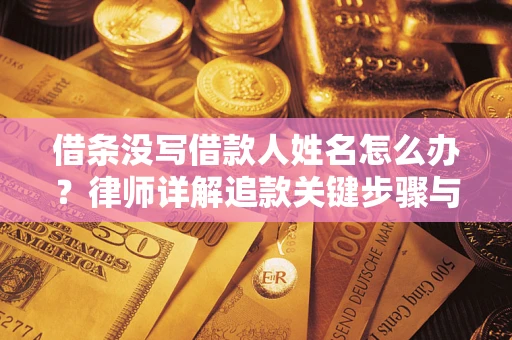 济南借条没写借款人姓名怎么办？律师详解追款关键步骤与证据链构建
